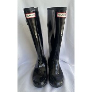 Hunter Original Rain Boots Women's Tall Gloss Black 7 F US